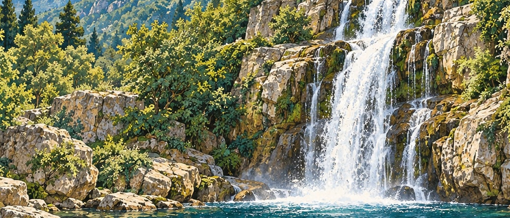 Küreklidere Waterfall çizimi, Bursa