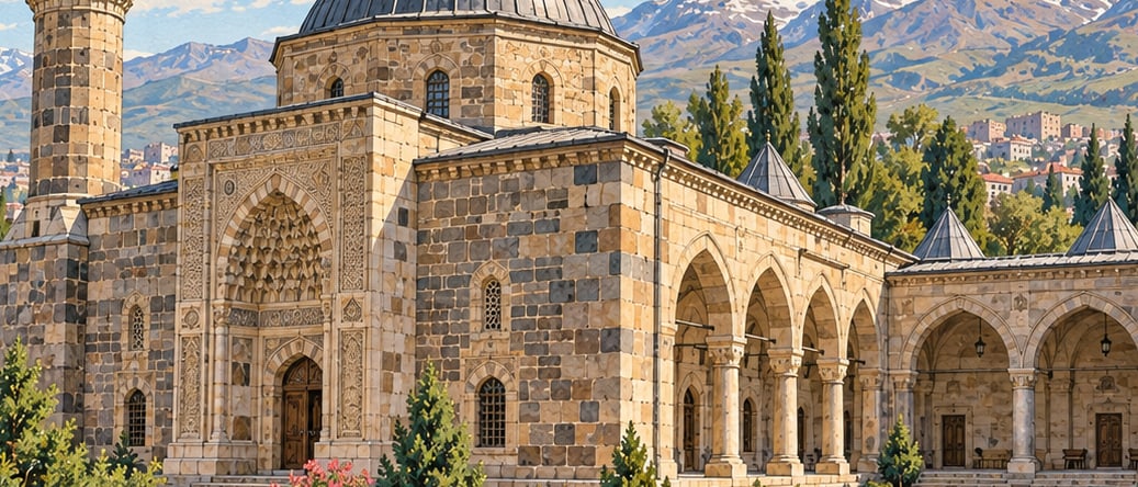 Kurşunlu Mosque and Madrasa çizimi, Erzurum