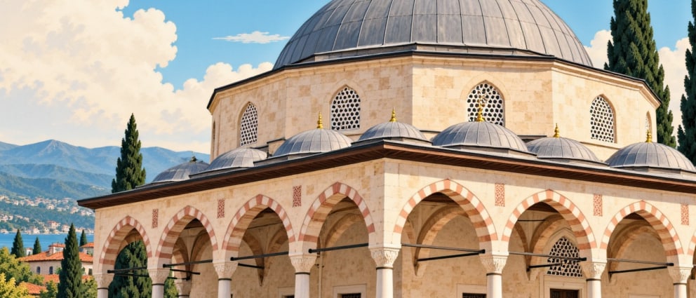 Kurşunlu Mosque / İslampaşa Mosque çizimi, Rize