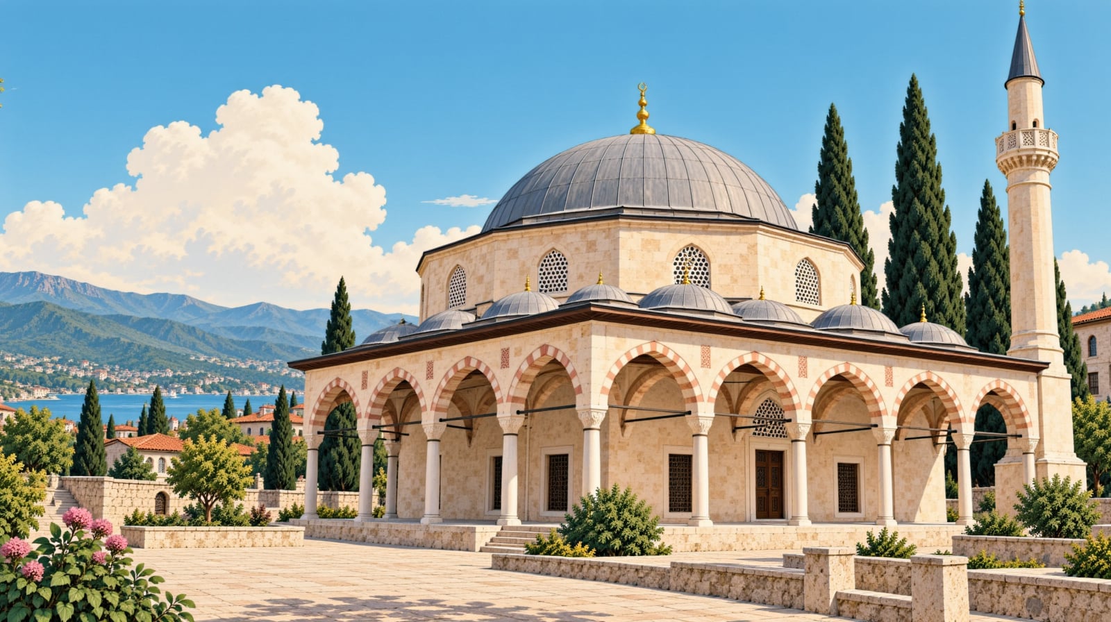 Kurşunlu Mosque / İslampaşa Mosque çizimi, Rize