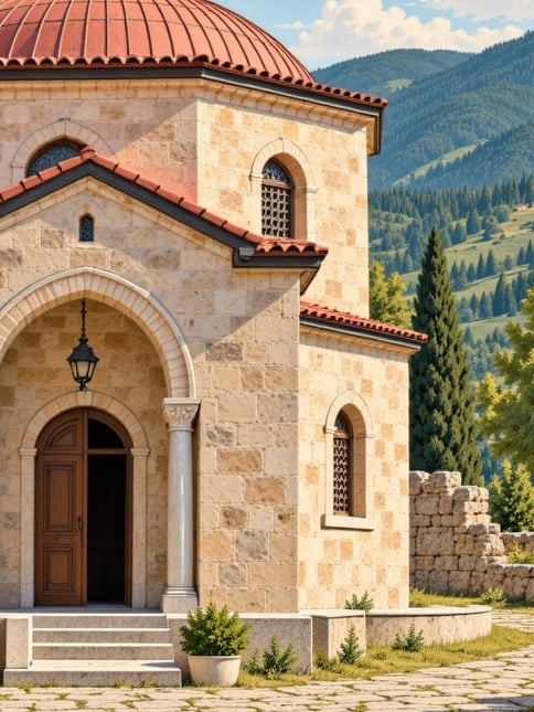 Zeichnung: Kloster Kurşunlu, Aydın