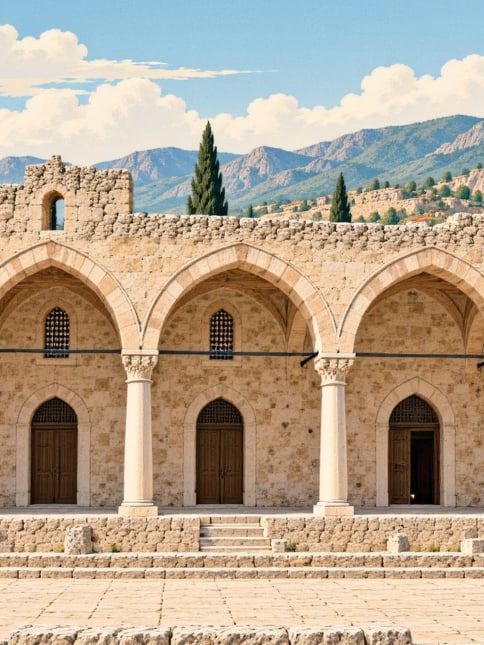 Zeichnung: Karawanserei Kurtkulağı, Adana