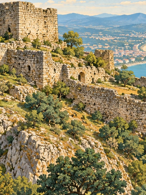 Zeichnung: Burg Kurul, Ordu