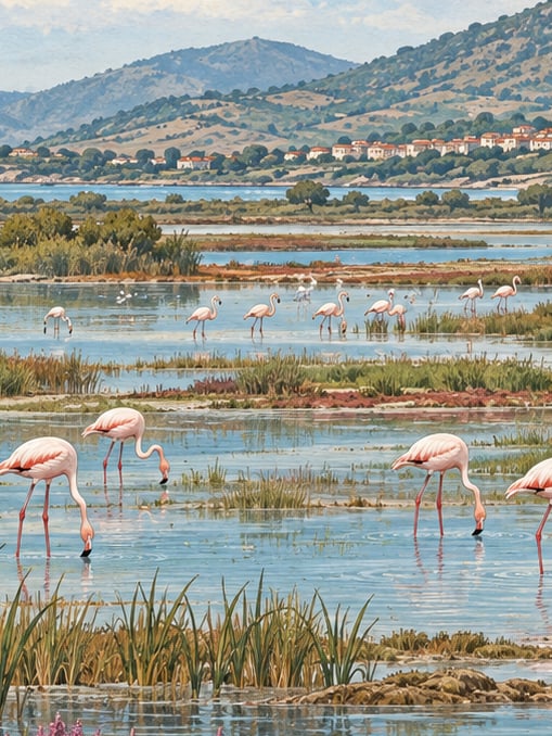 Zeichnung: Nationalpark Vogelparadies, Balıkesir
