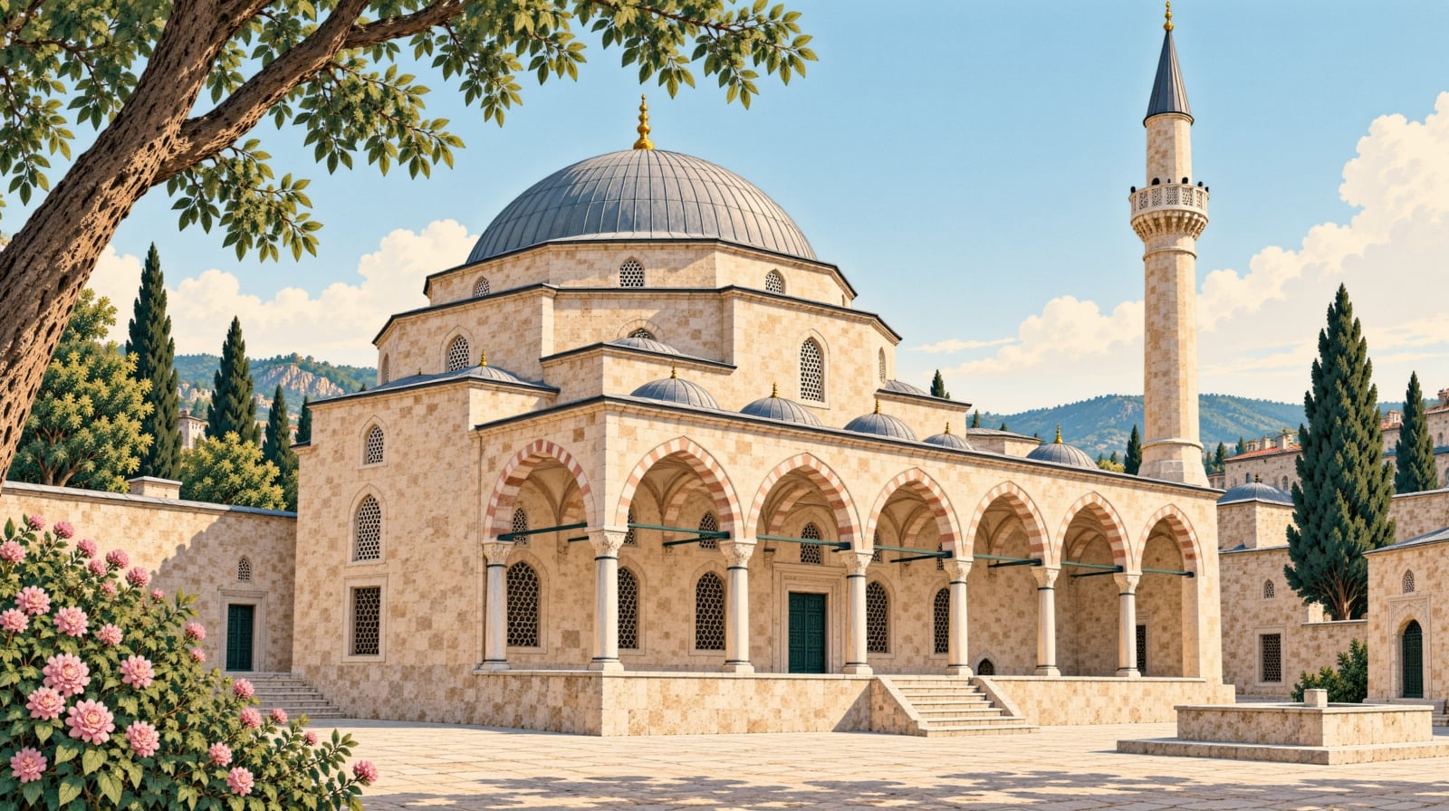 Kuşadası Kaleiçi Mosque çizimi, Aydın