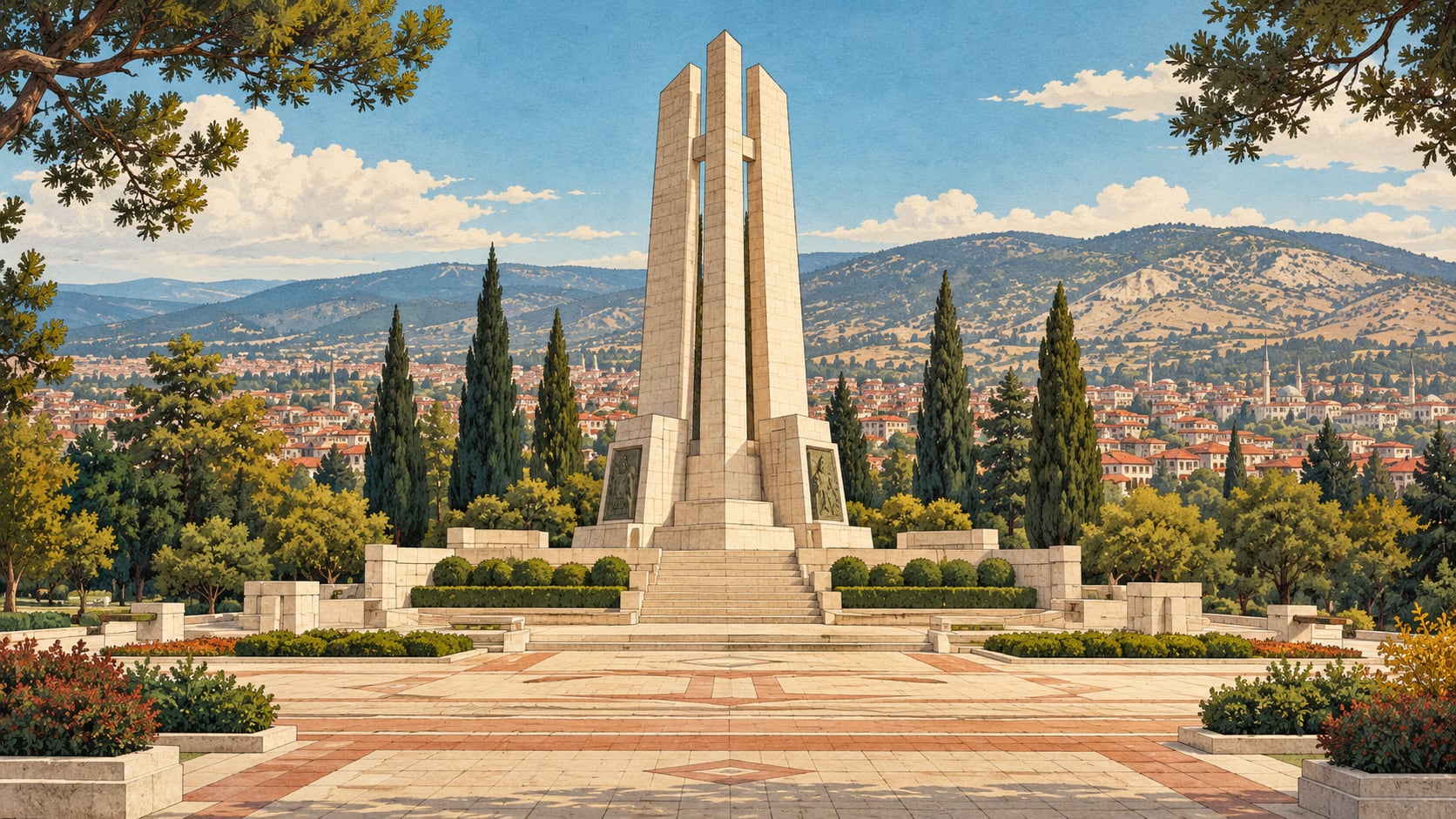 Kütahya Martyrs Monument and Park çizimi, Kütahya
