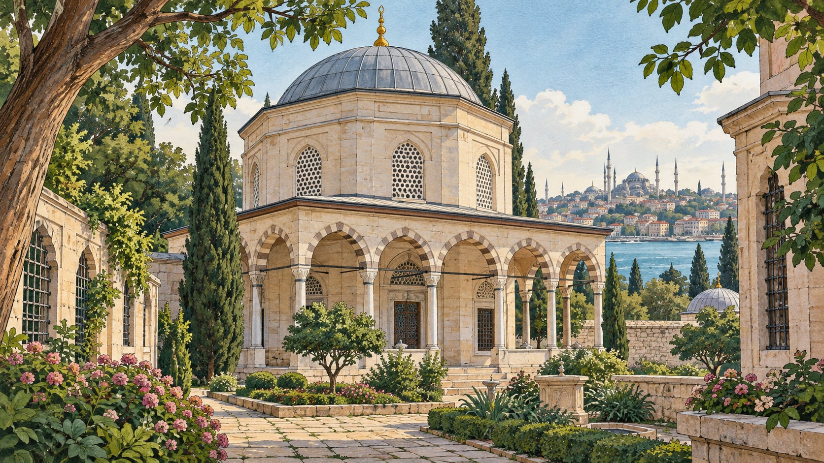Kuyucu Murad Paşa Tomb çizimi, İstanbul