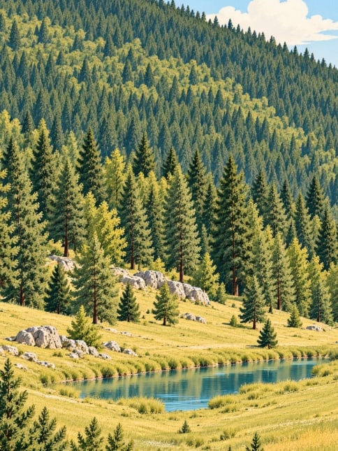 Zeichnung: Vogelschutzgebiet Kuyucuk, Kars