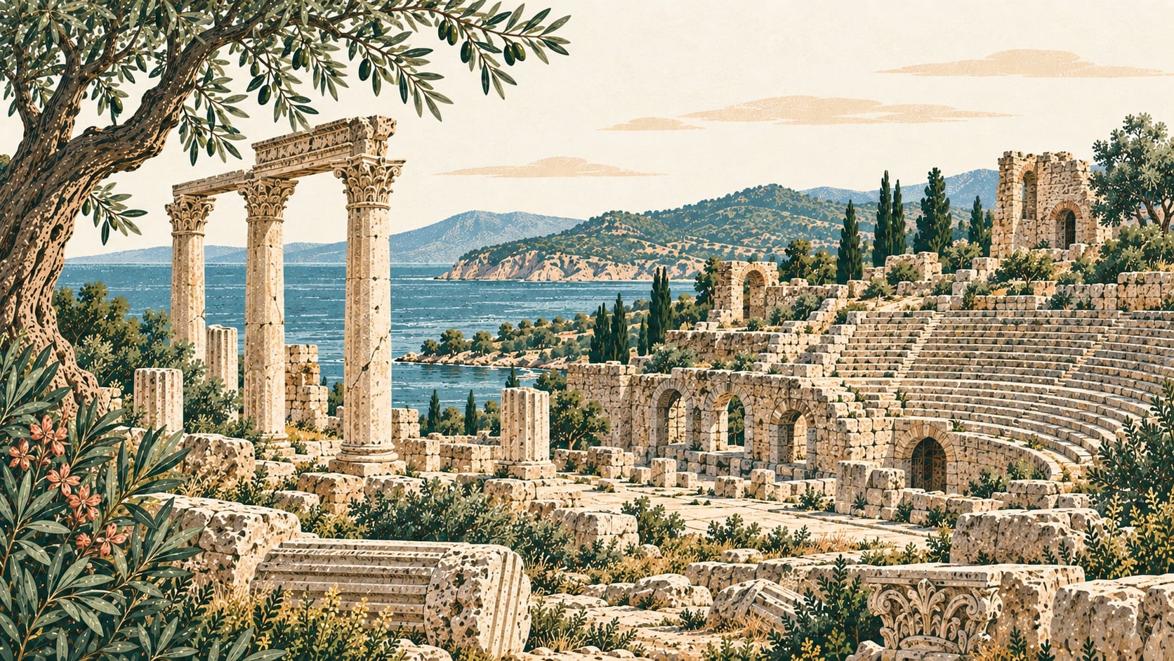 Kyzikos Ancient City çizimi, Balıkesir