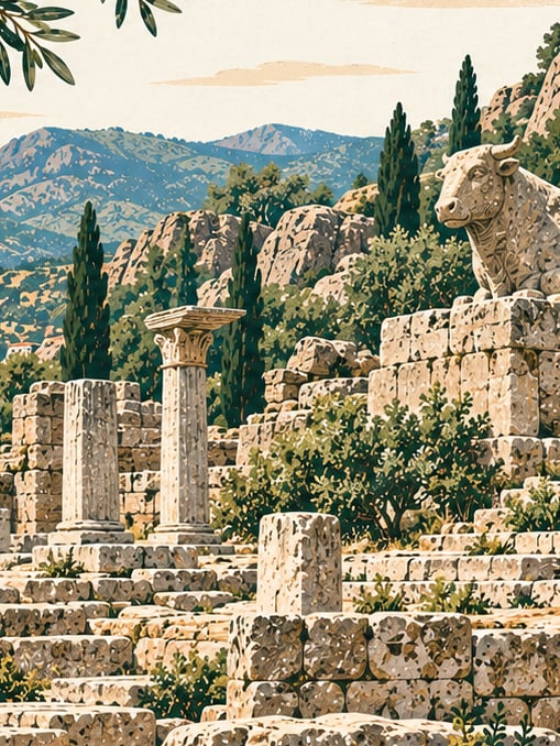 Zeichnung: Archäologische Stätte Labraunda, Muğla