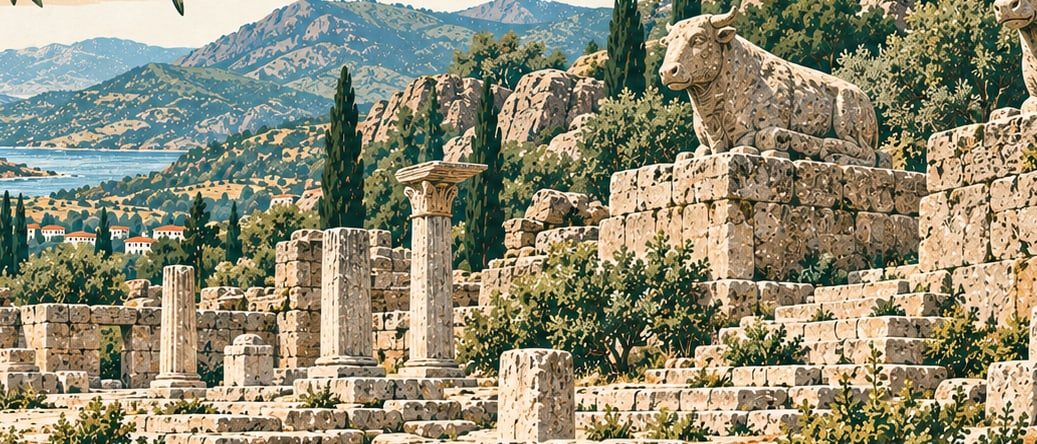 Labraunda Archaeological Site çizimi, Muğla