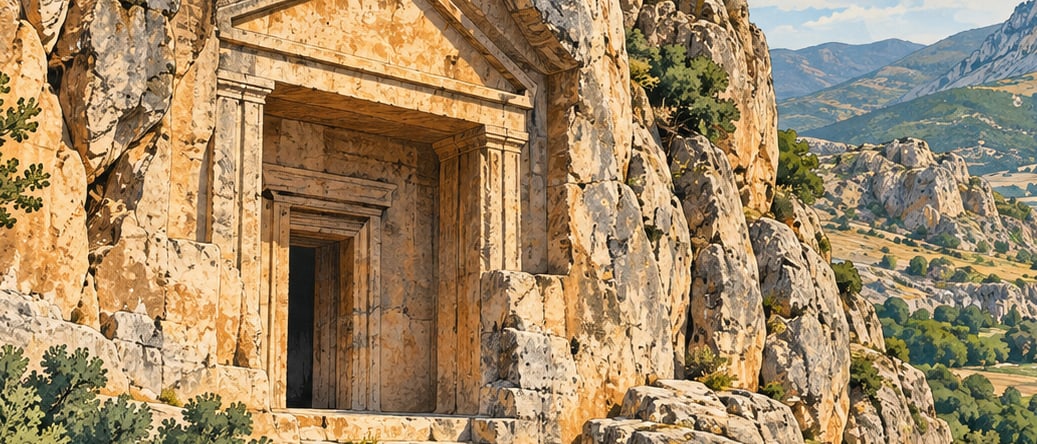 Laçin Kapılıkaya Rock Tomb çizimi, Çorum
