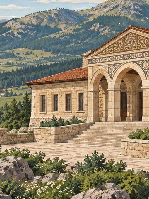 Zeichnung: Tourismuszentrum Akdağ in Lâdik, Samsun