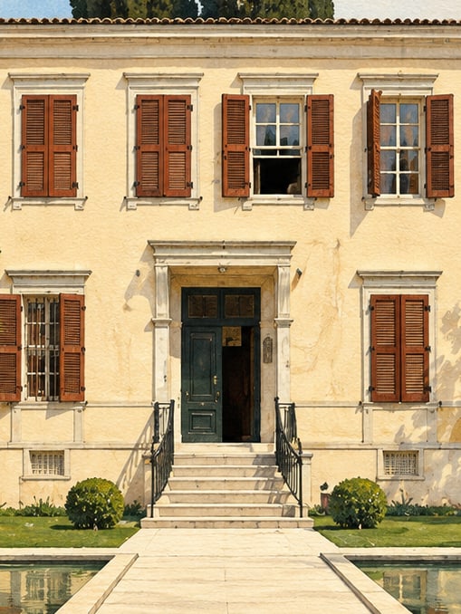 Zeichnung: Gedenkhaus-Museum Latife Hanım-Pavillon, İzmir