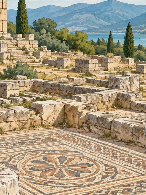 Letoon Archaeological Site çizimi, Muğla