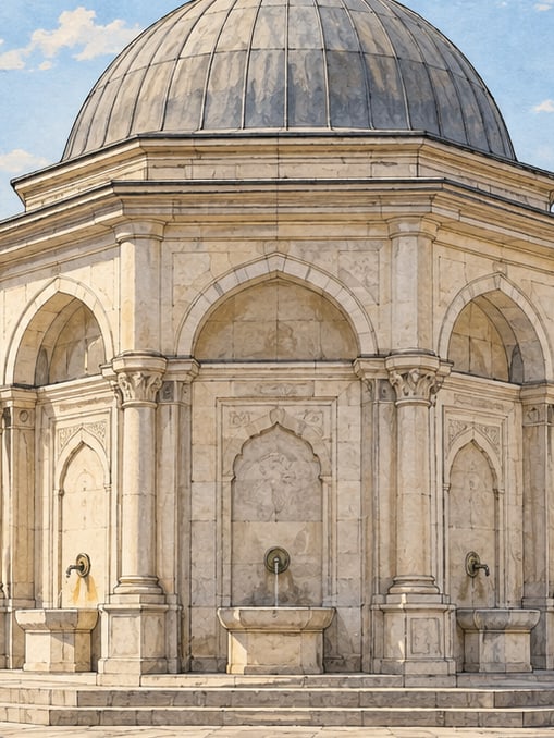 Zeichnung: Siegesbrunnen in Lüleburgaz, Kırklareli