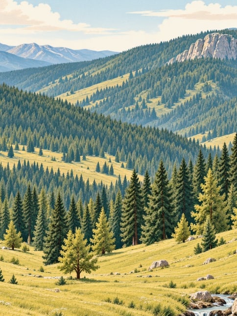 Zeichnung: Hochweide Maçka-Kiraz, Trabzon