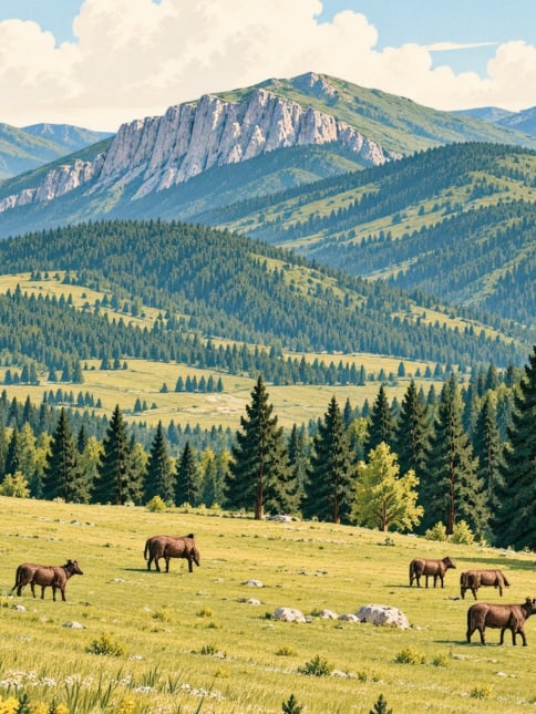 Zeichnung: Hochweide Maçka-Mavura, Trabzon