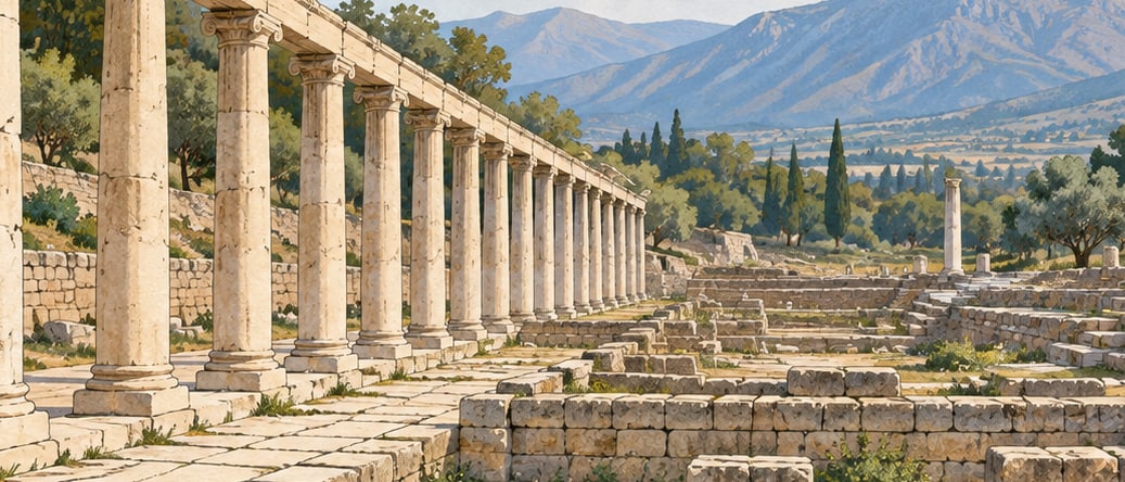 Magnesia Archaeological Site çizimi, Aydın