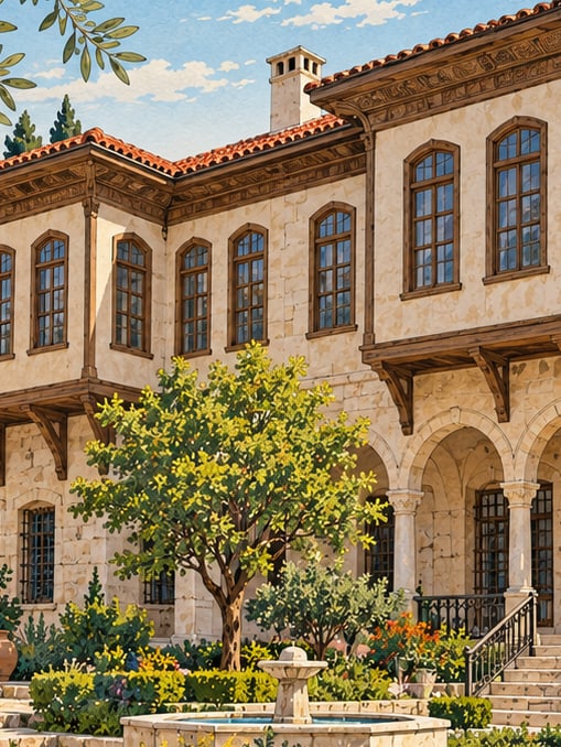 Zeichnung: Ethnografisches Museum im Mahmut-Arif-Paşa-Konak, Kahramanmaraş