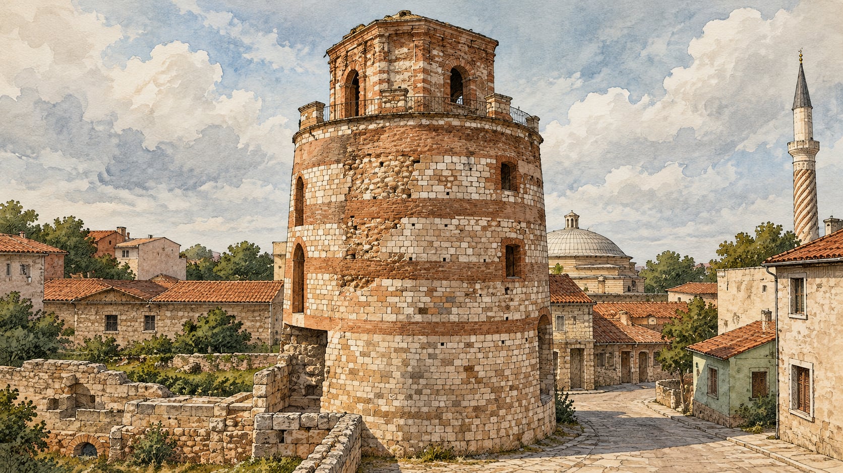 Macedonian Tower çizimi, Edirne