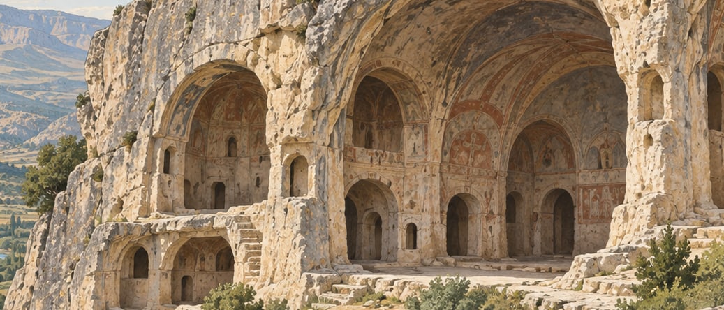 Manazan Caves çizimi, Karaman