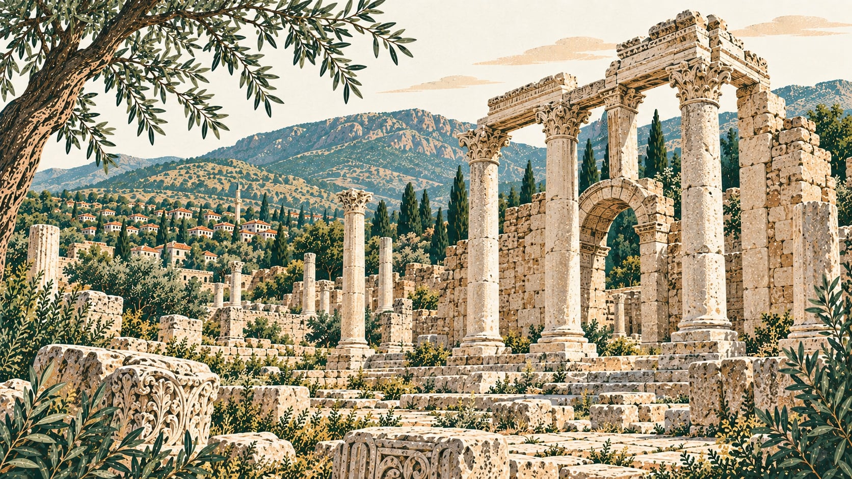 Manisa Alaşehir Archaeological Site (philadelphia) çizimi, Manisa