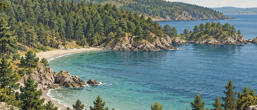 Marmaracık Bay Nature Park çizimi, İstanbul