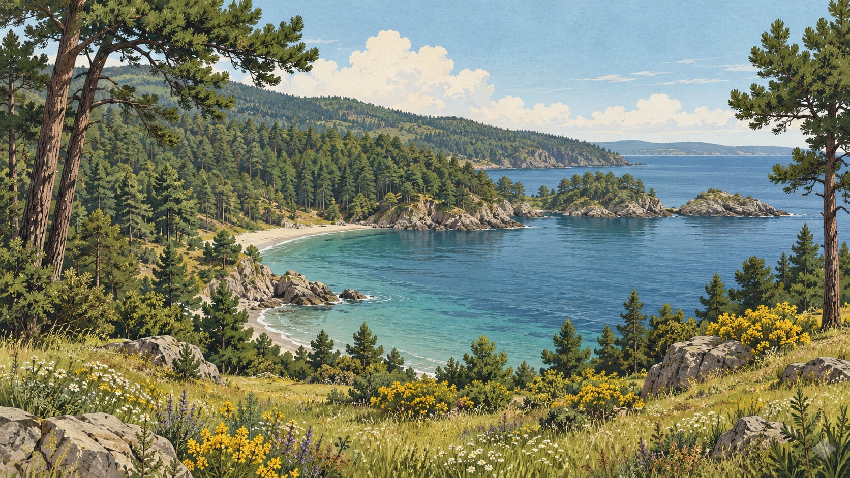 Marmaracık Bay Nature Park çizimi, İstanbul