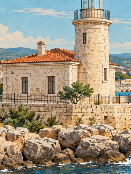 Zeichnung: Leuchtturm Marmaraereğlisi, Tekirdağ