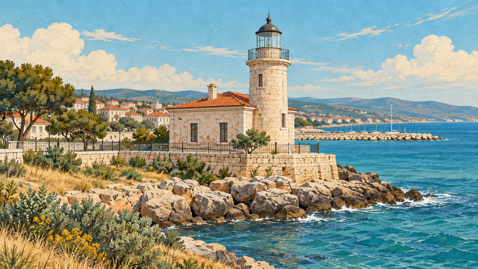 Marmaraereğlisi Lighthouse çizimi, Tekirdağ