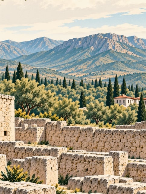 Zeichnung: Burg Marmaris, Muğla