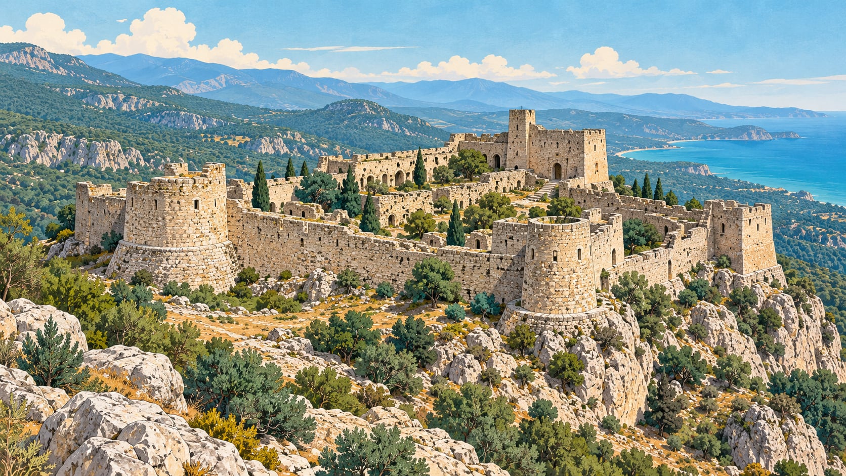 Mavga Castle çizimi, Mersin