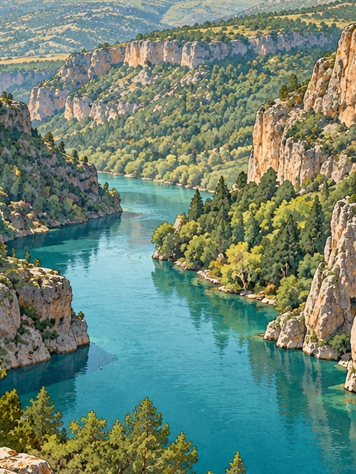Zeichnung: Naturpark Mavi Boğaz, Konya