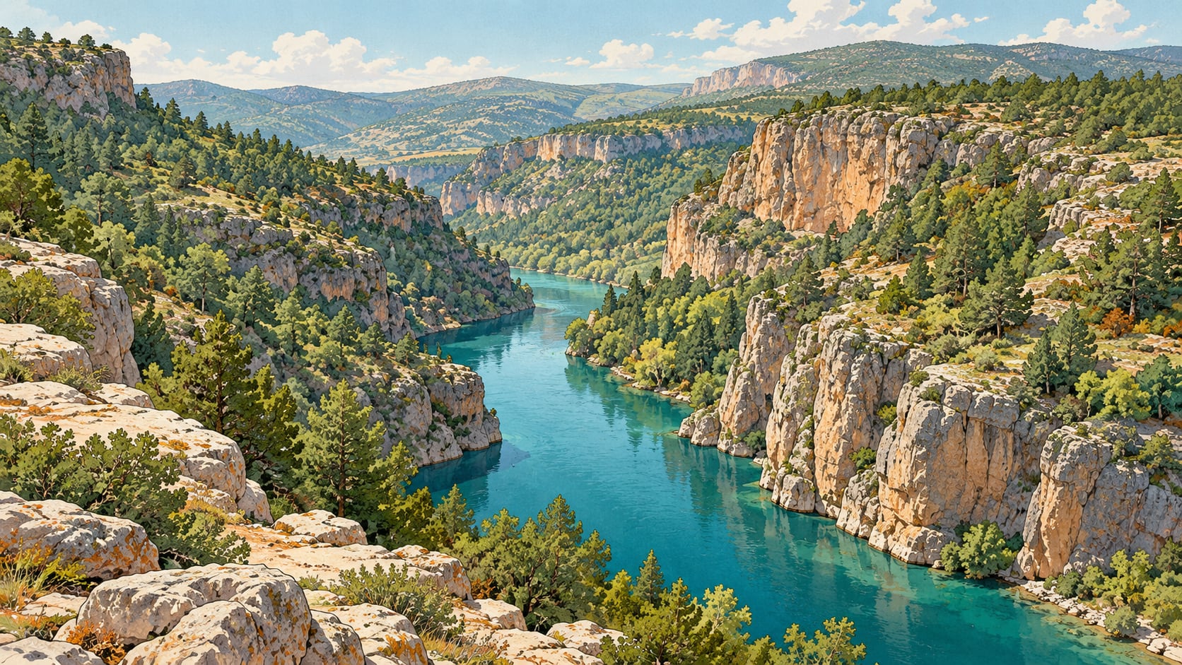 Mavi Boğaz Nature Park çizimi, Konya