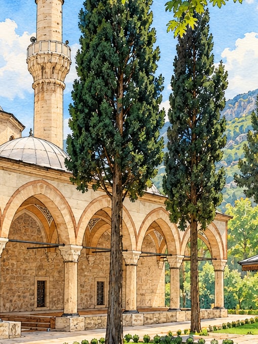 Zeichnung: Mehmet-Paşa-Moschee, Amasya