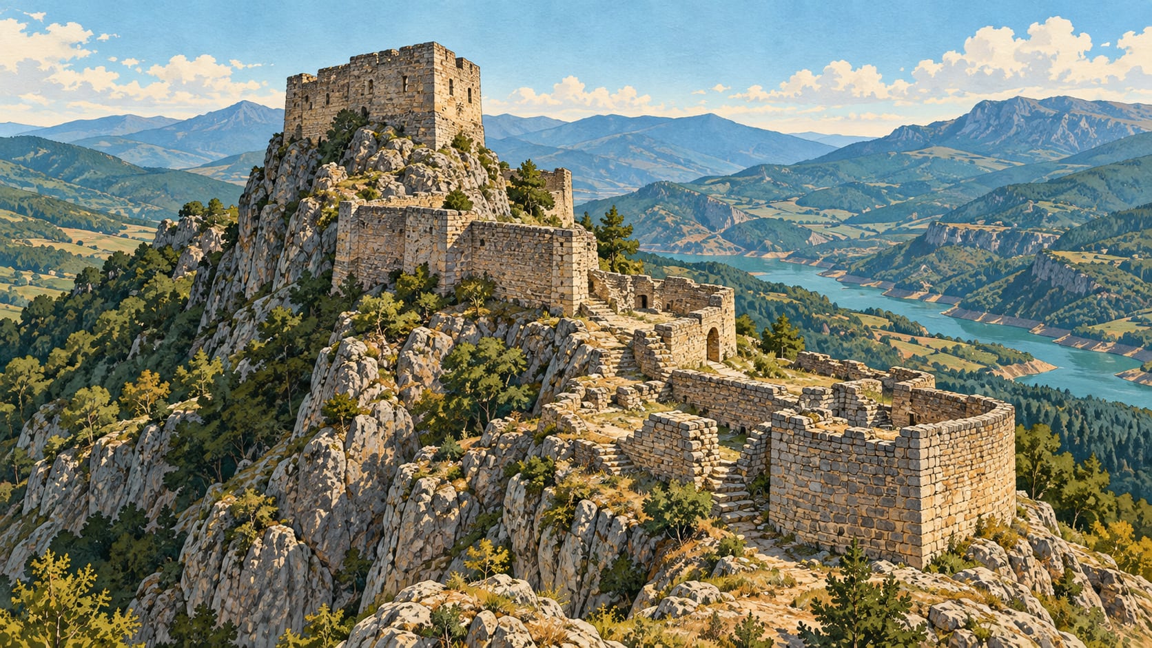 Meletios Castle / Mesudiye çizimi, Ordu