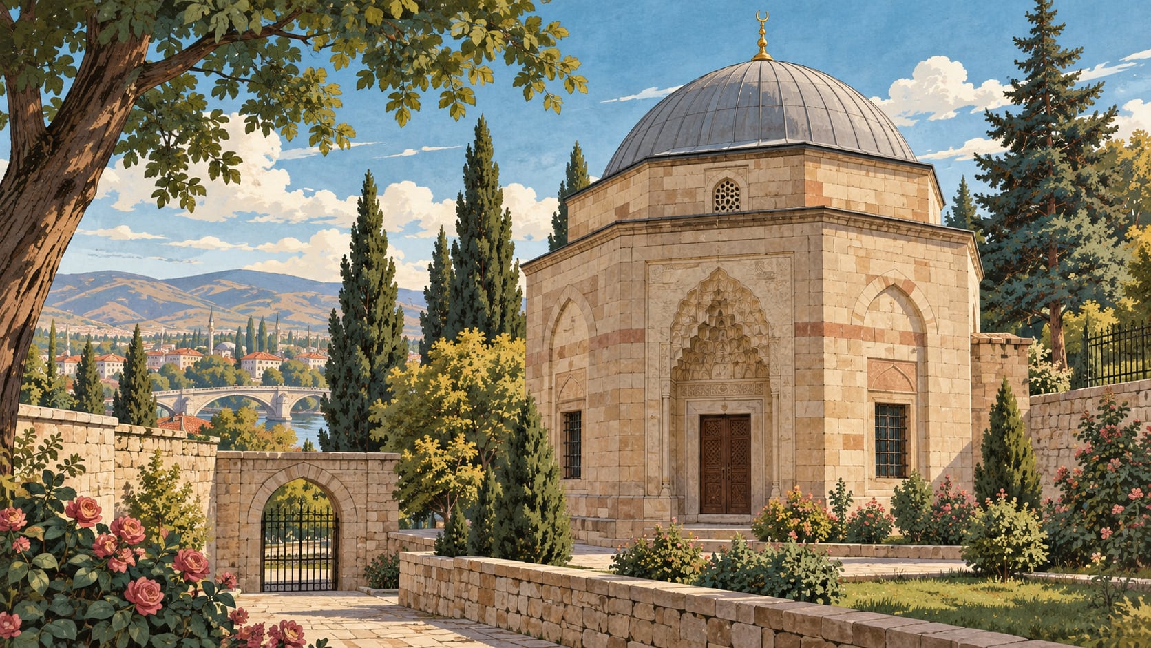 Melik Gazi Tomb çizimi, Eskişehir
