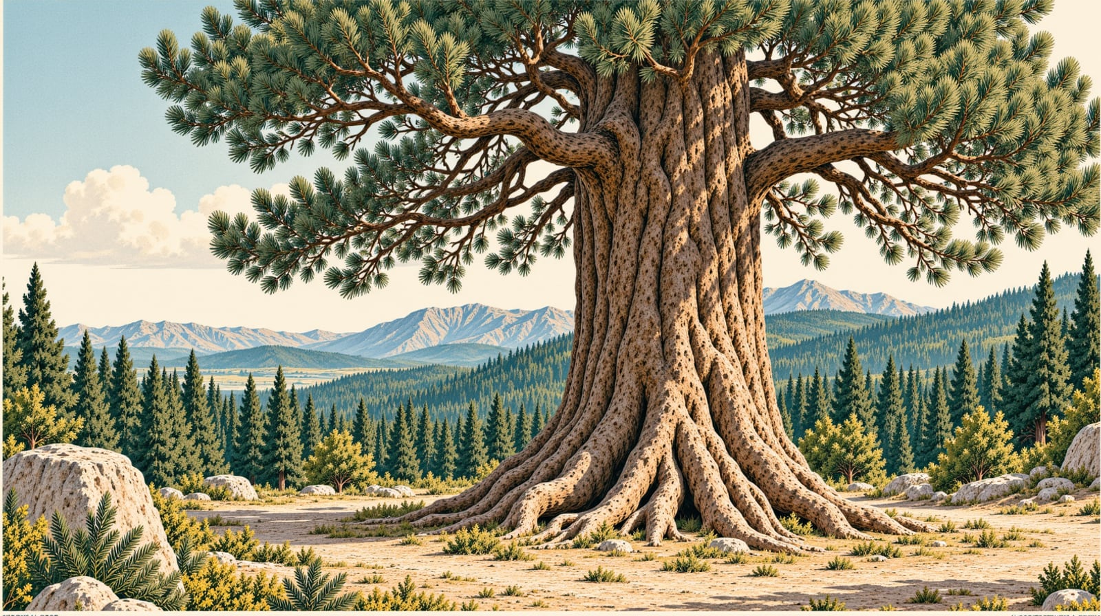 Melodere Oriental Spruce Natural Monument çizimi, Artvin