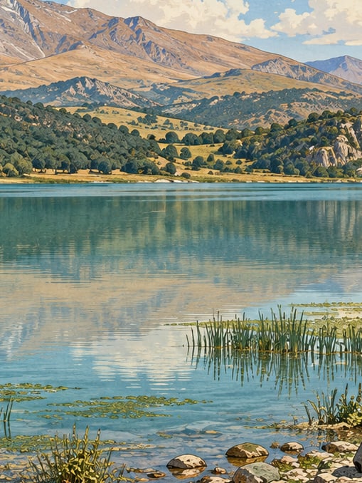 Zeichnung: Erholungsgebiet Menzelet-Stausee, Kahramanmaraş