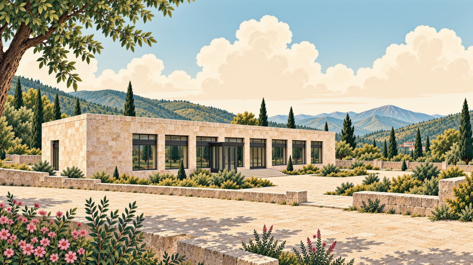 Merkez İlçe’de Hızırbey Külliyesi çizimi, Kırklareli
