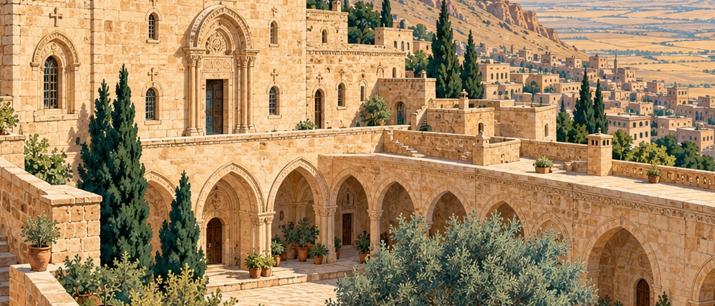 Meryem Ana Monastery çizimi, Mardin