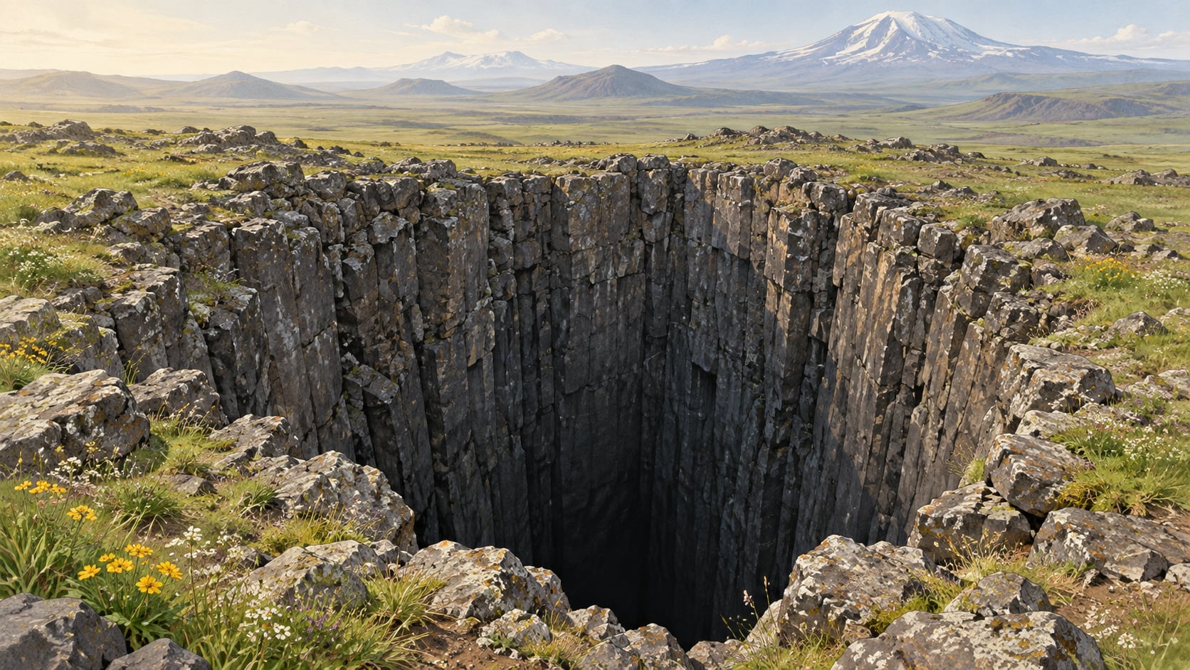 Meteor Çukuru çizimi, Ağrı