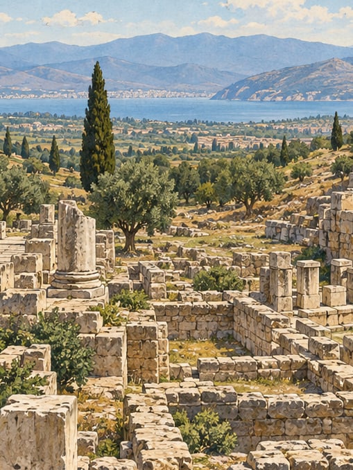 Zeichnung: Archäologische Stätte Metropolis, İzmir