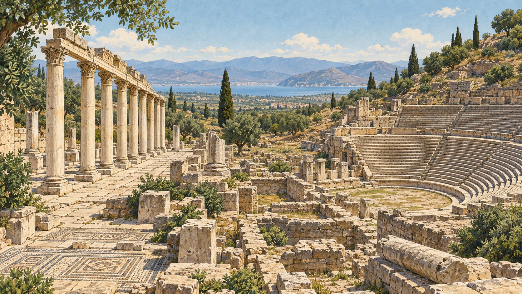 Metropolis Archaeological Site çizimi, İzmir