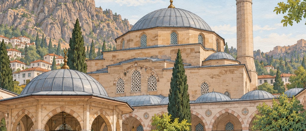 Mevlevi (Tomb) Mosque çizimi, Afyonkarahisar