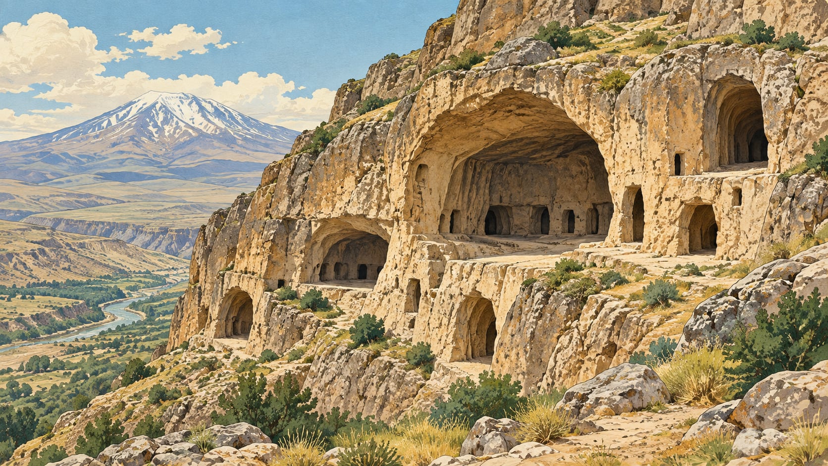 Meya Caves çizimi, Ağrı