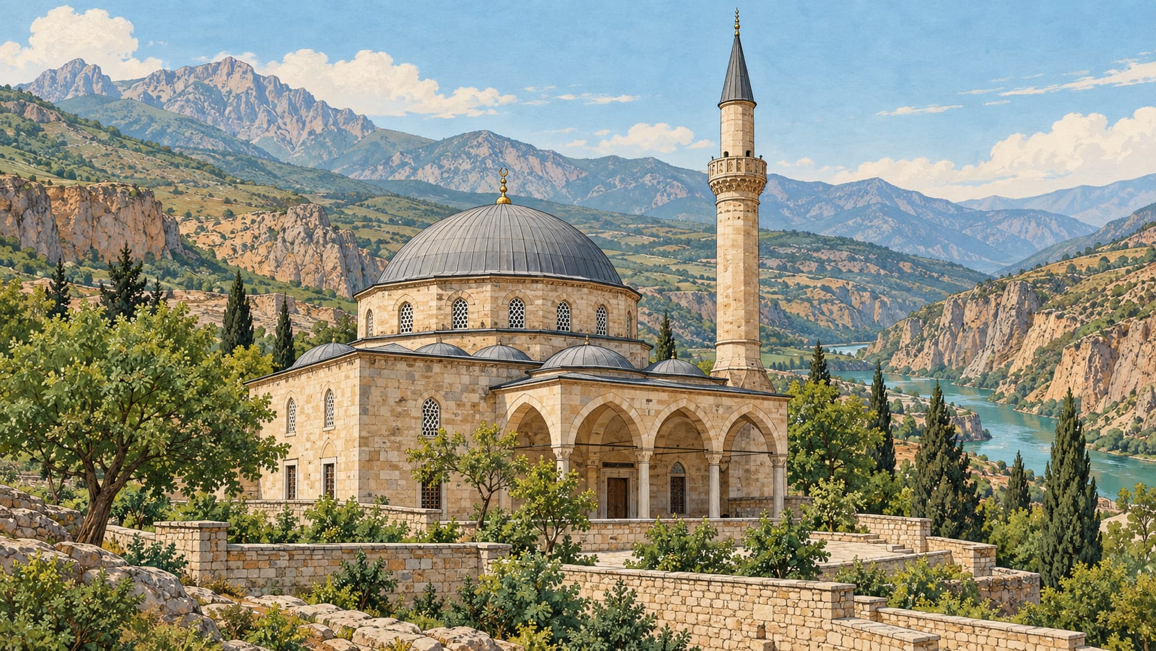 Meydan Mosque / Hatuniye Mosque çizimi, Tokat