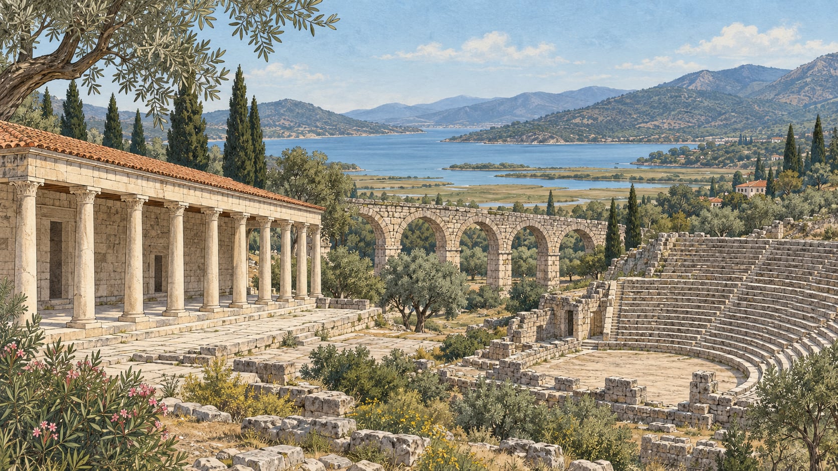Milas Boğaziçi Village çizimi, Muğla