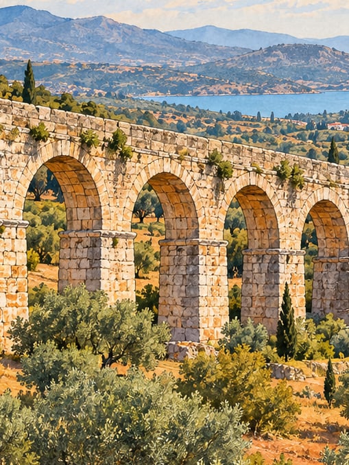 Zeichnung: Aquädukte von Milas, Muğla